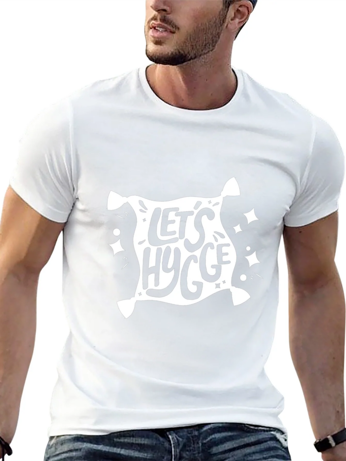 Lets Hygge Black Graphic Tee - Cozy & Stylish