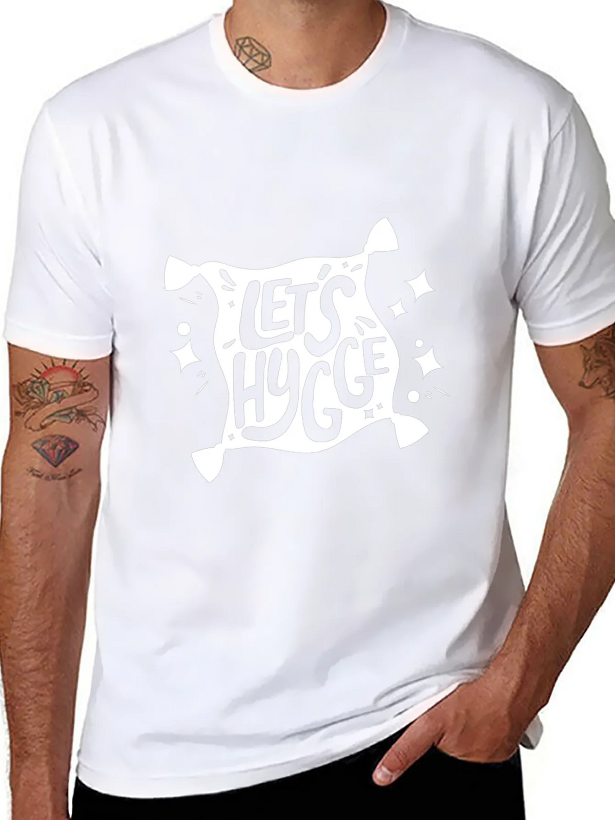 Lets Hygge Black Graphic Tee - Cozy & Stylish