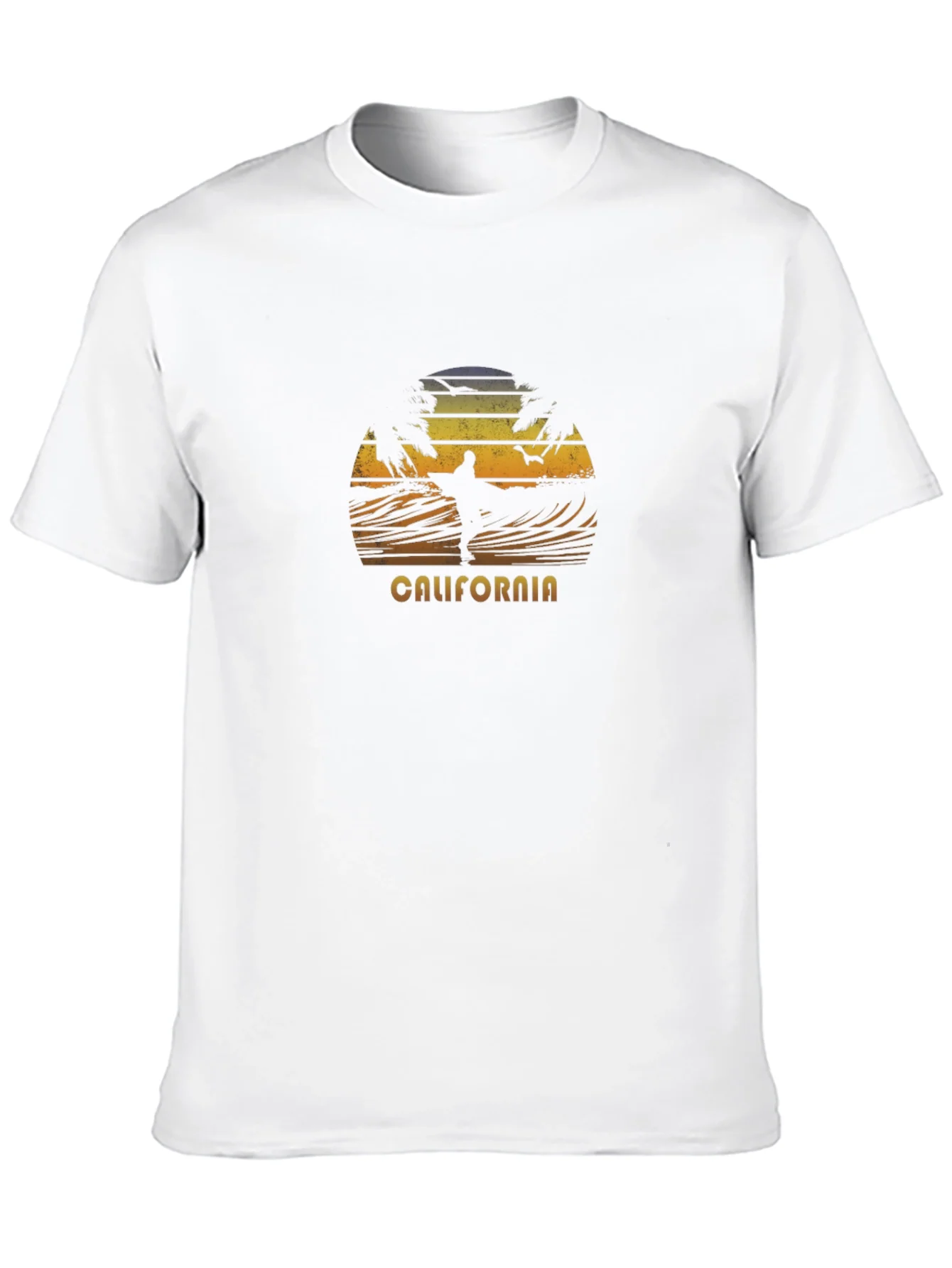 California Surfing Sunset T-Shirt - Black