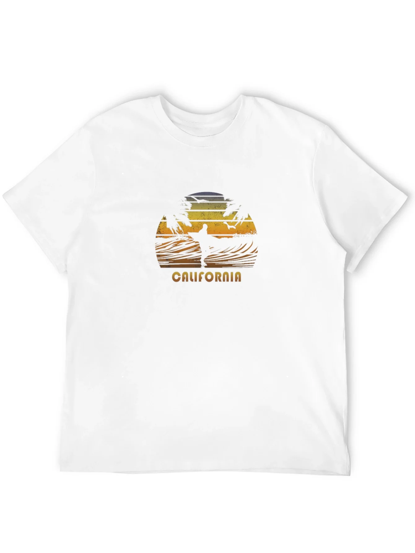 California Surfing Sunset T-Shirt - Black