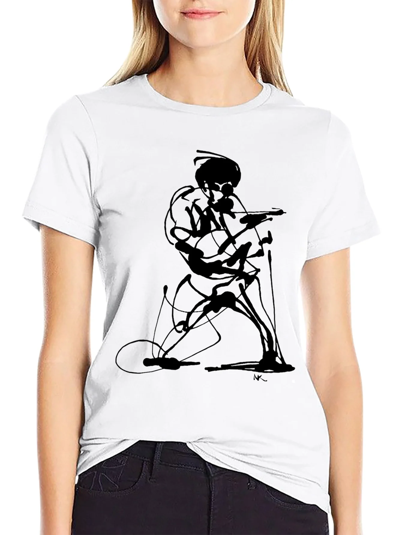 Abstract Guitarist Graphic Tee
