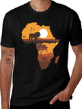 Africa Silhouette Lion Graphic T-Shirt