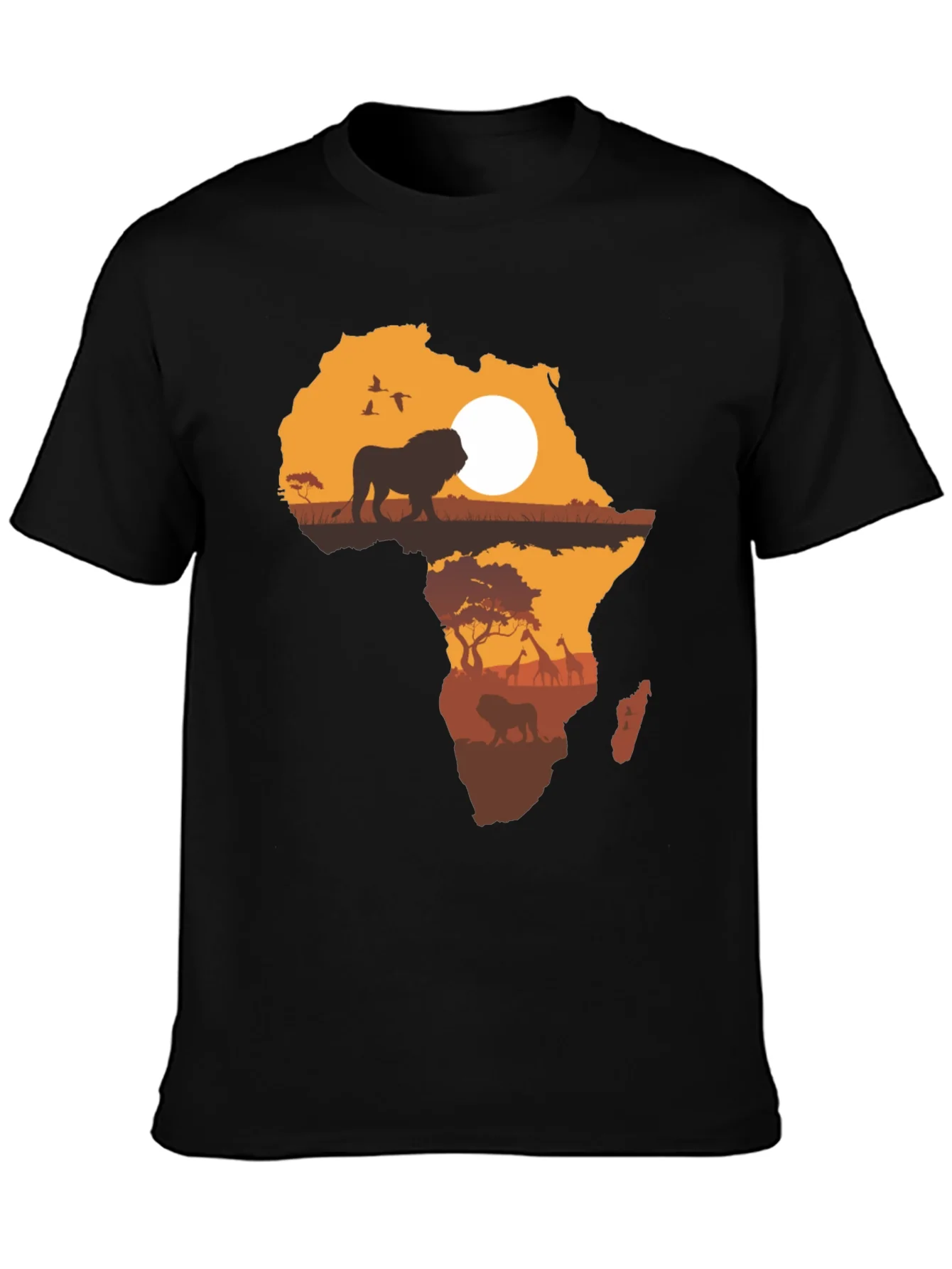Africa Silhouette Lion Graphic T-Shirt