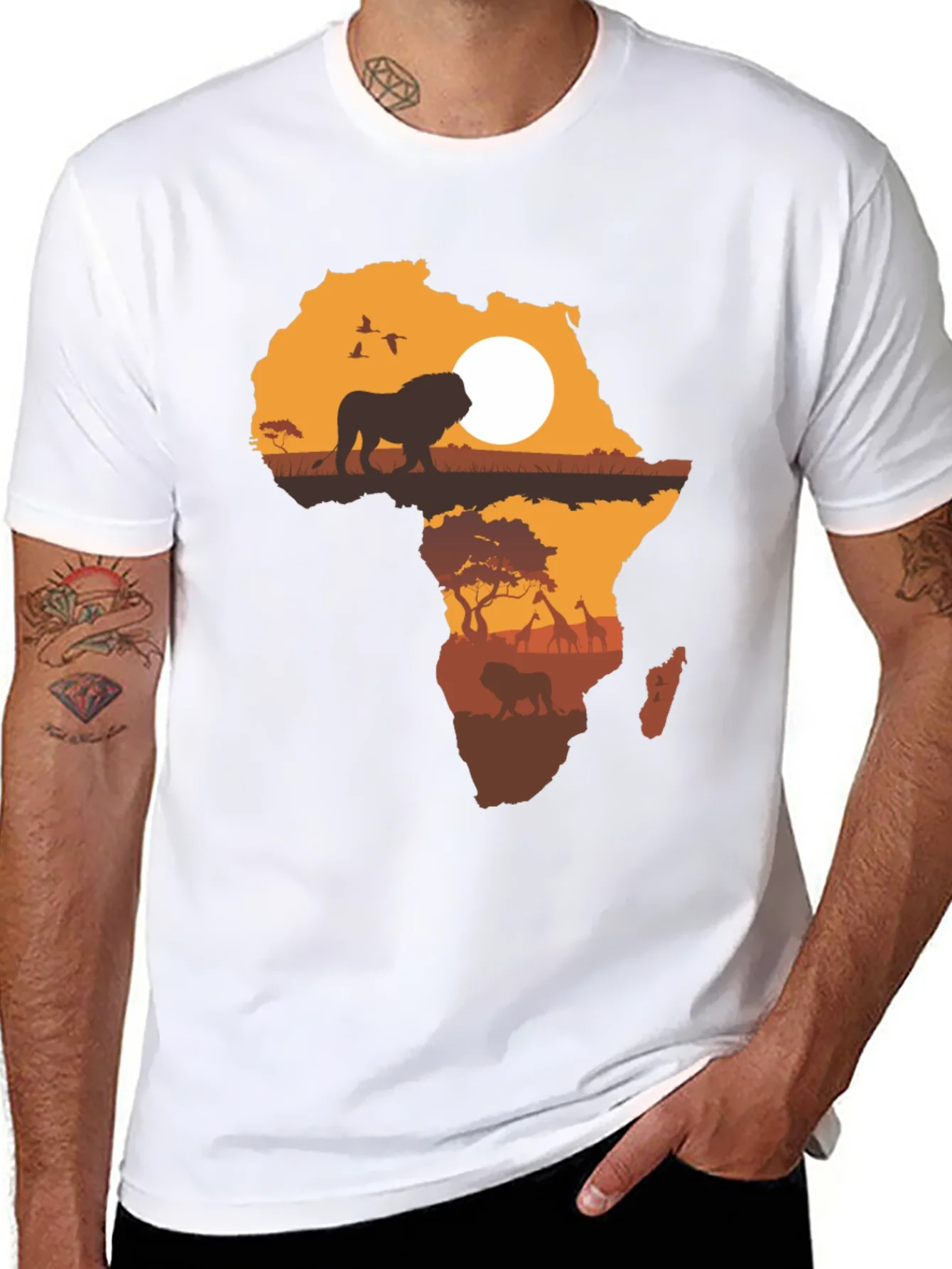 Africa Silhouette Lion Graphic T-Shirt