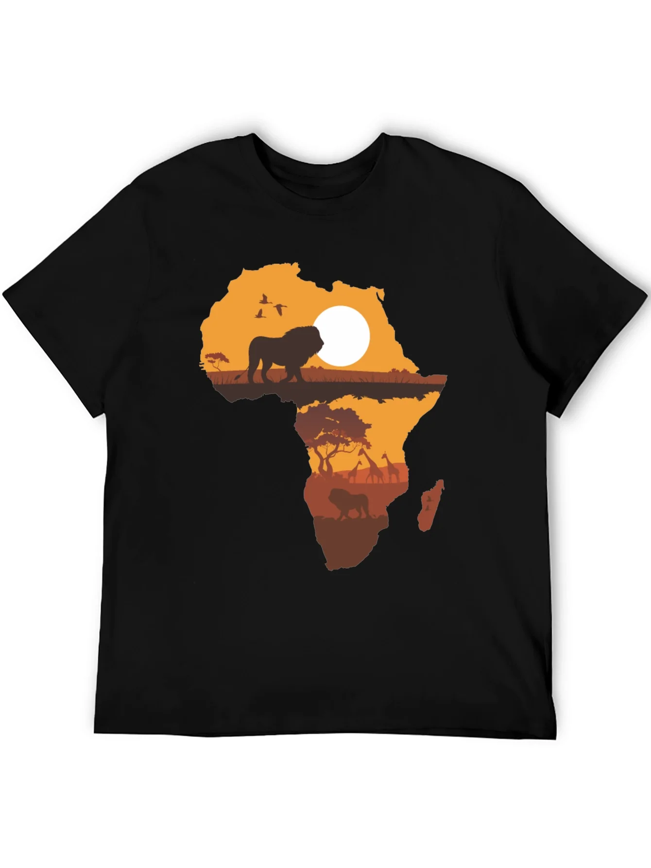 Africa Silhouette Lion Graphic T-Shirt