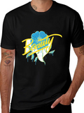 Beauty Flower Graphic Black T-Shirt