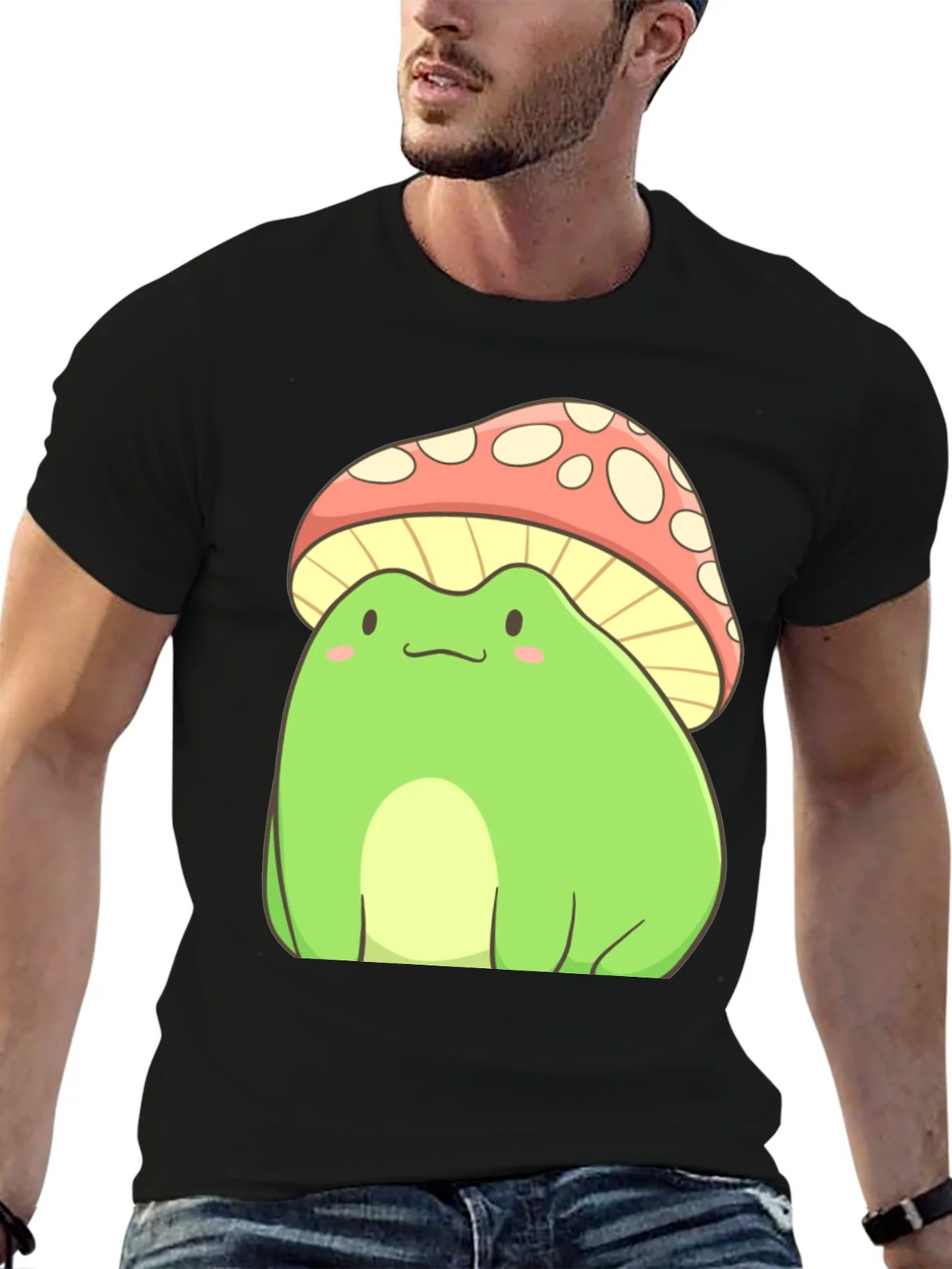 Frog Mushroom T-Shirt - Cute Cartoon Style