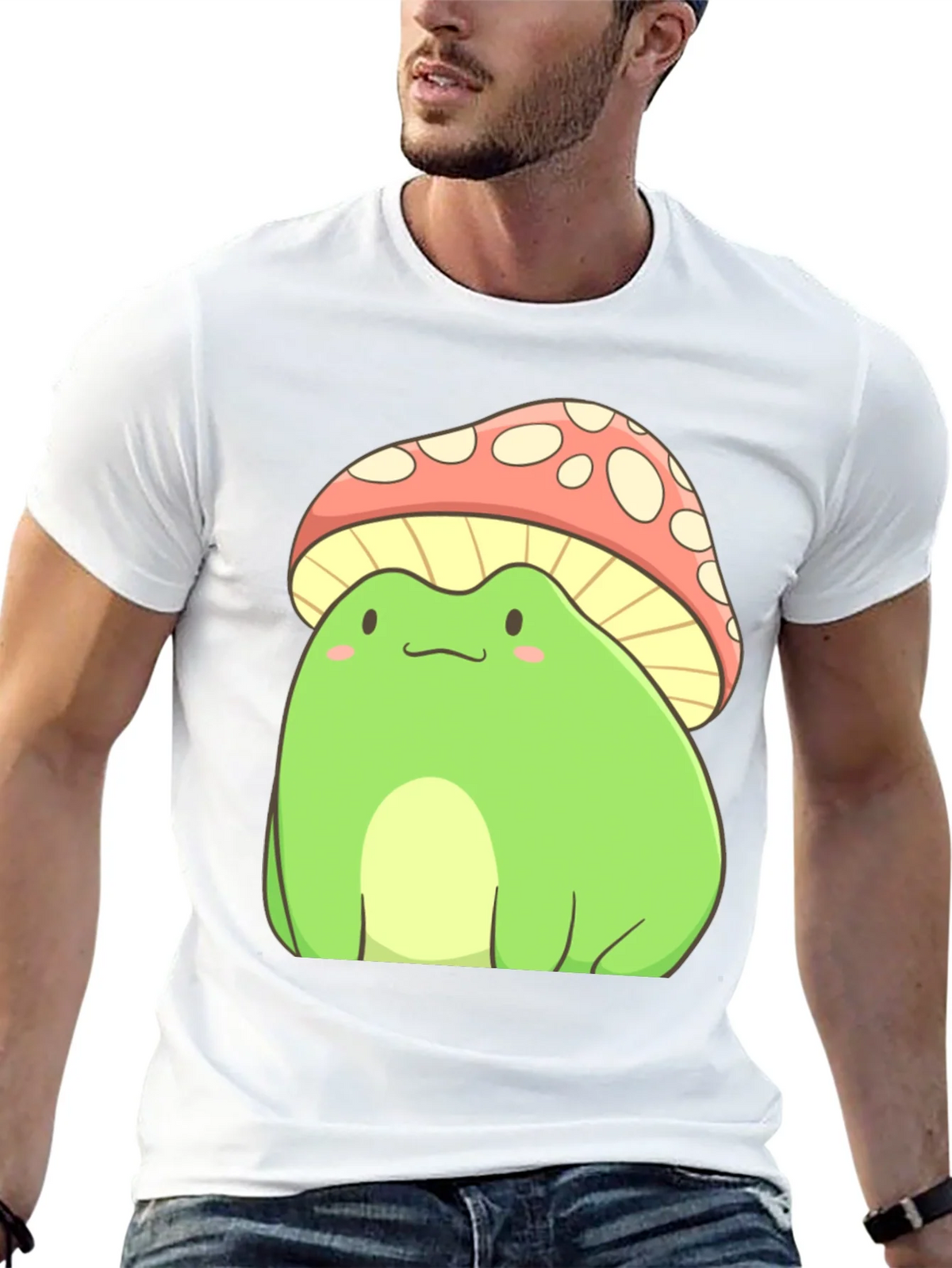 Frog Mushroom T-Shirt - Cute Cartoon Style