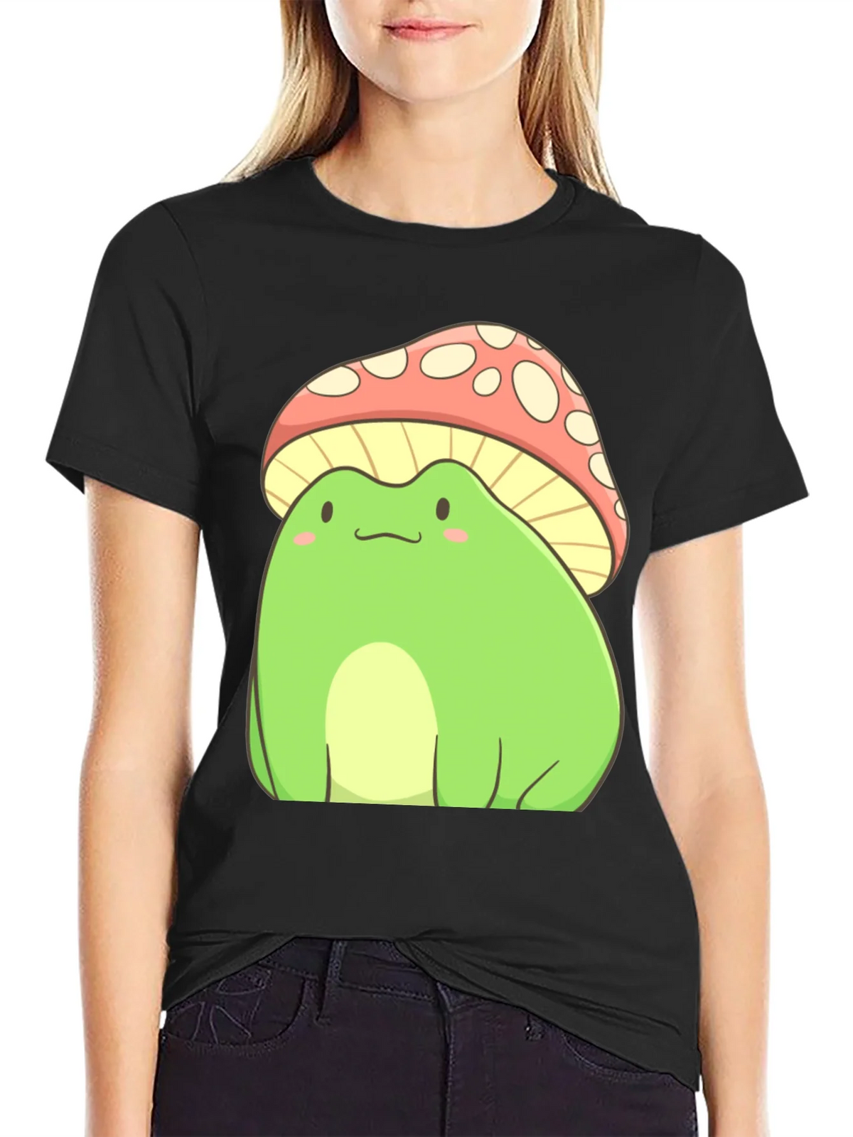 Frog Mushroom T-Shirt - Cute Cartoon Style