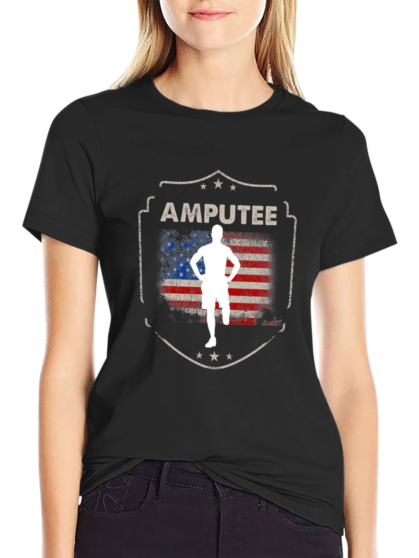 Amputee Patriotic USA Flag T-Shirt