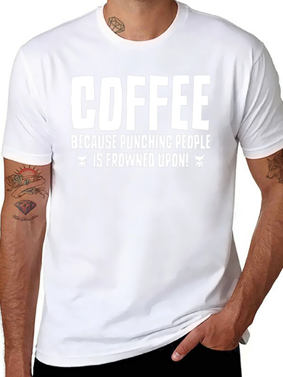 Coffee Punching People T-Shirt - Funny Sarcastic Tee