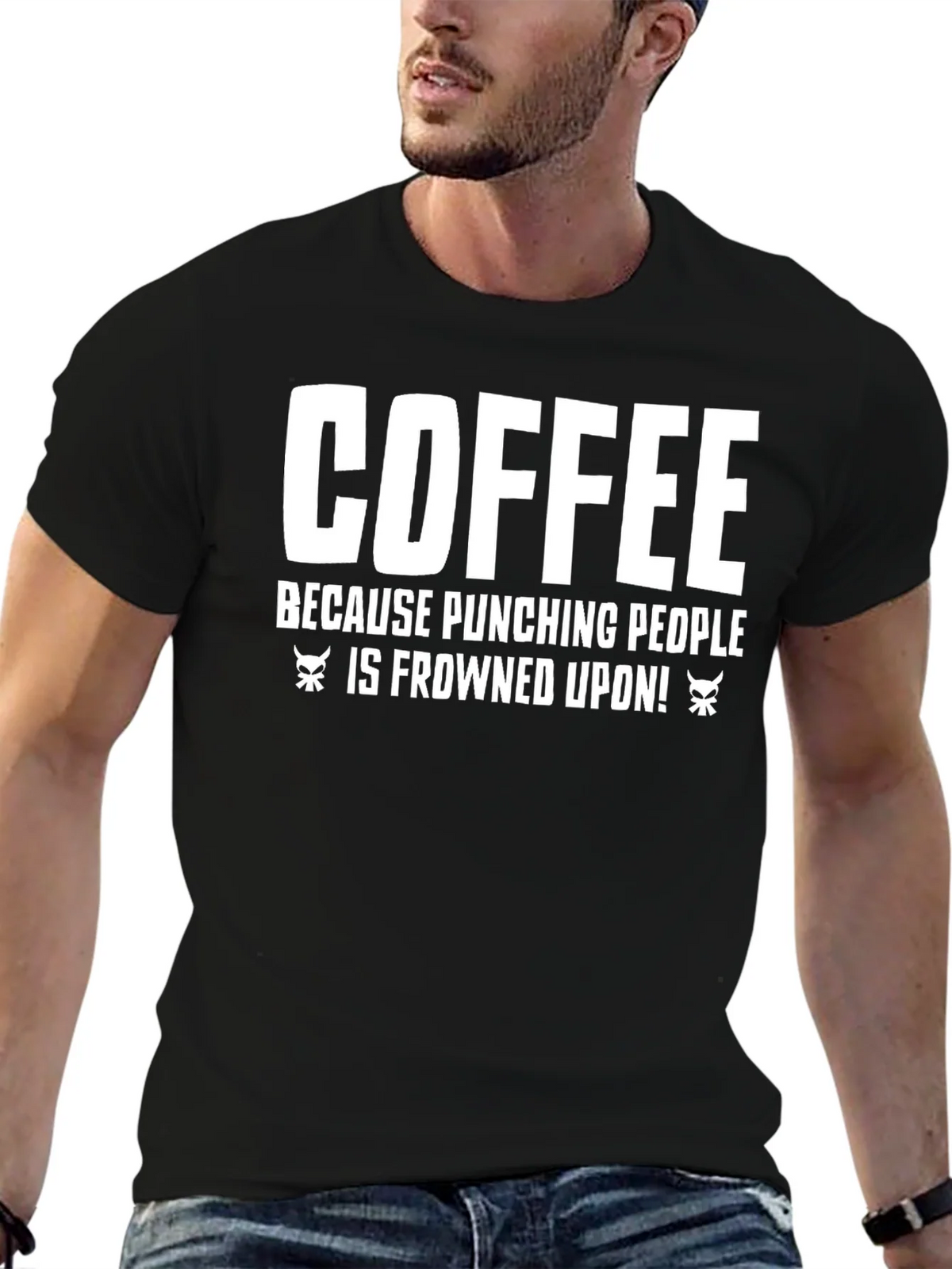 Coffee Punching People T-Shirt - Funny Sarcastic Tee