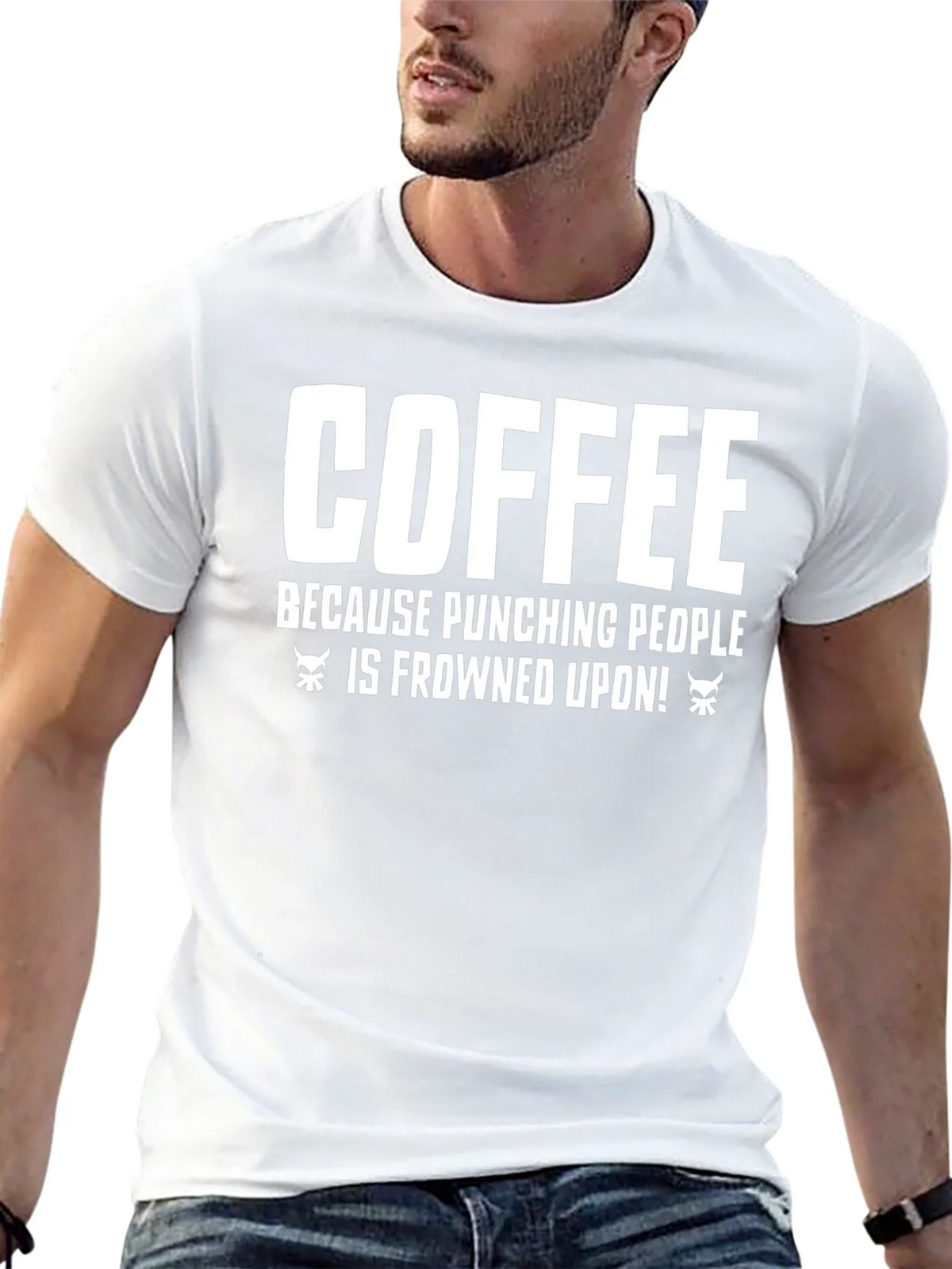 Coffee Punching People T-Shirt - Funny Sarcastic Tee