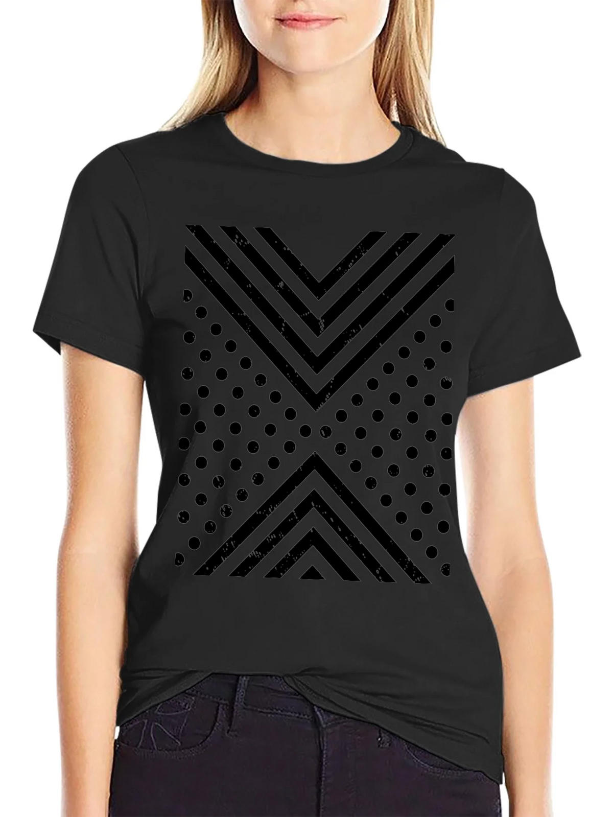 Geometric Print Crew Neck T-Shirt