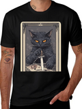 Black Cat Tarot Card Graphic T-Shirt