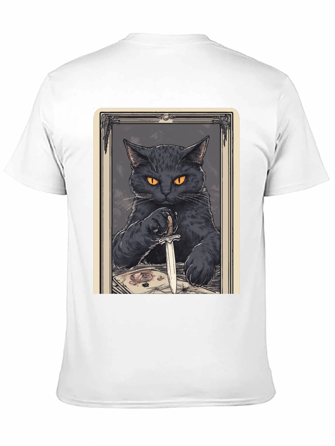 Black Cat Tarot Card Graphic T-Shirt