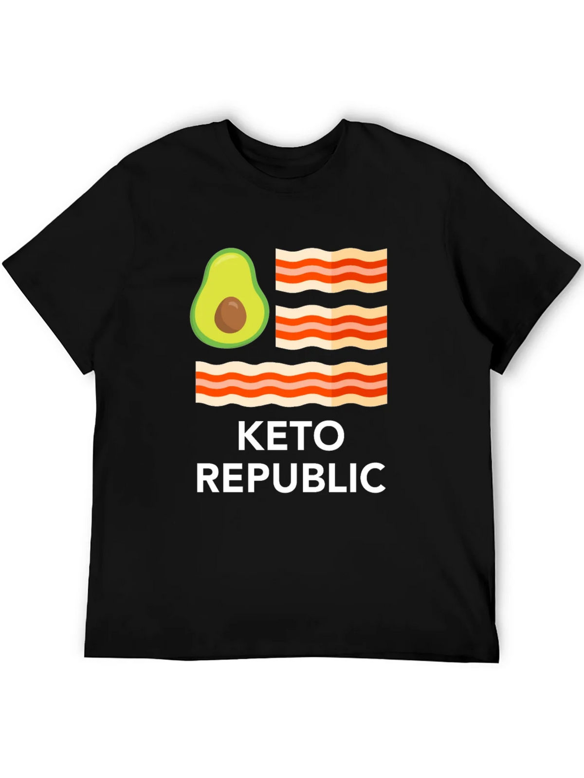 Keto Republic Graphic Tee - Avocado Bacon Flag T-Shirt