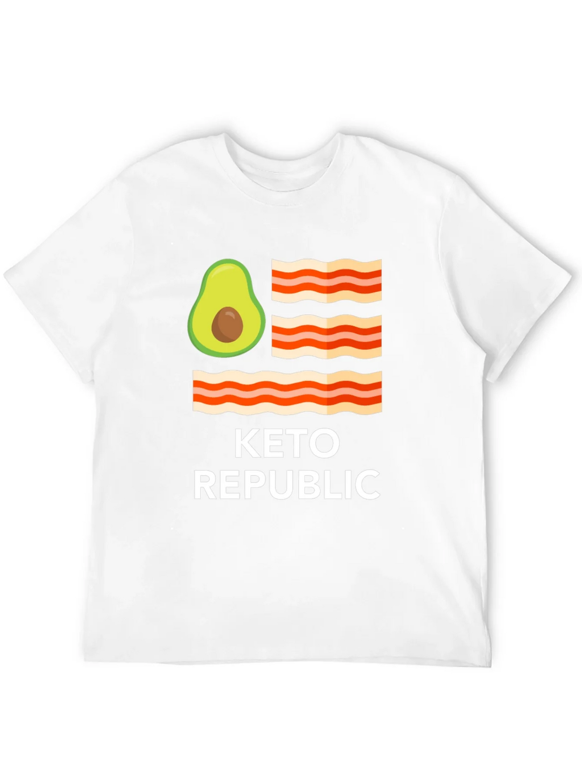Keto Republic Graphic Tee - Avocado Bacon Flag T-Shirt