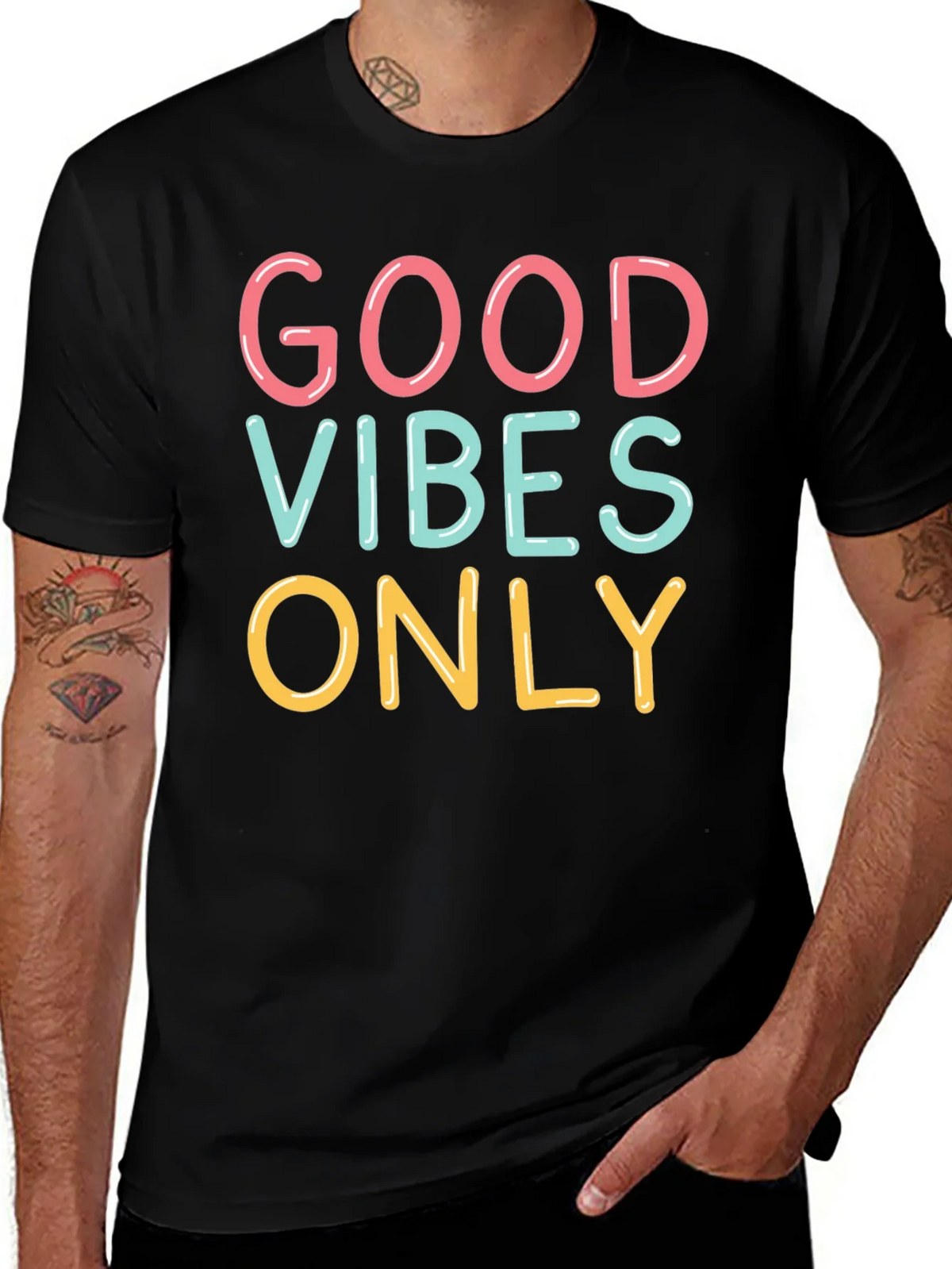 Good Vibes Only Graphic Tee - Trendy Casual Shirt